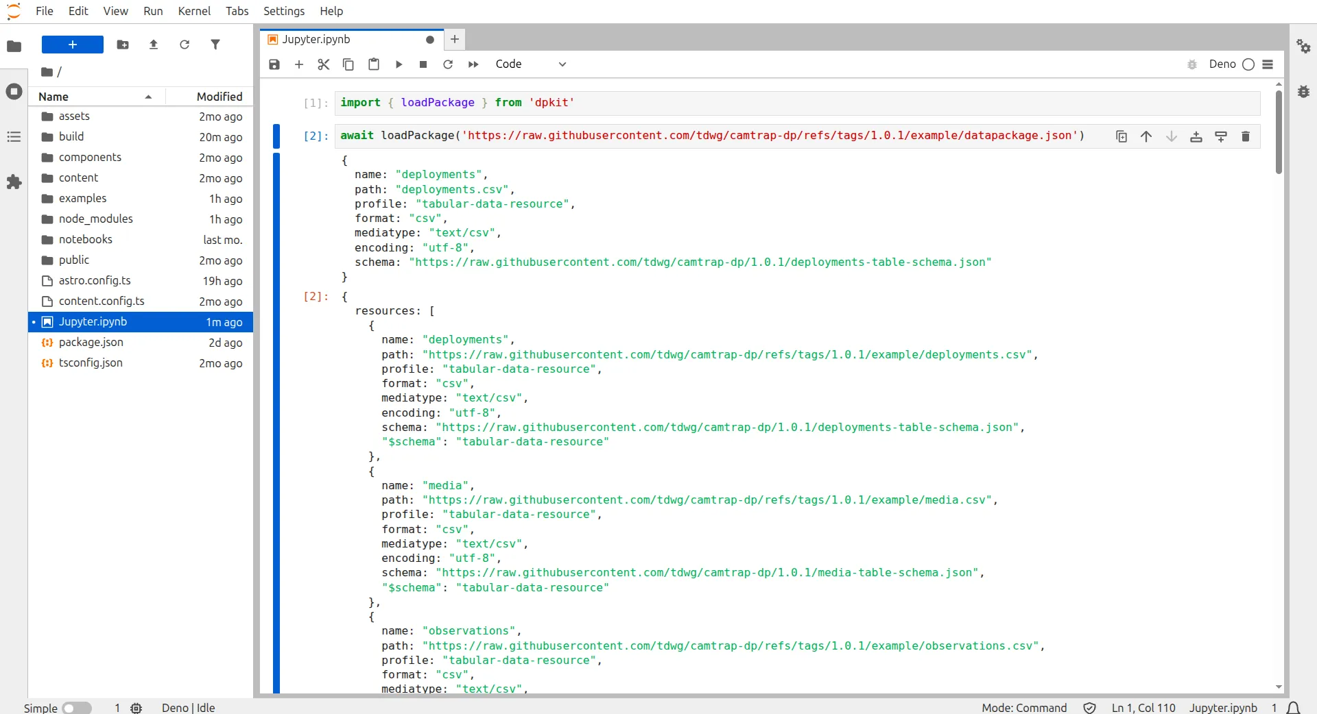 Fairspec Python in Jupyter Notebooks